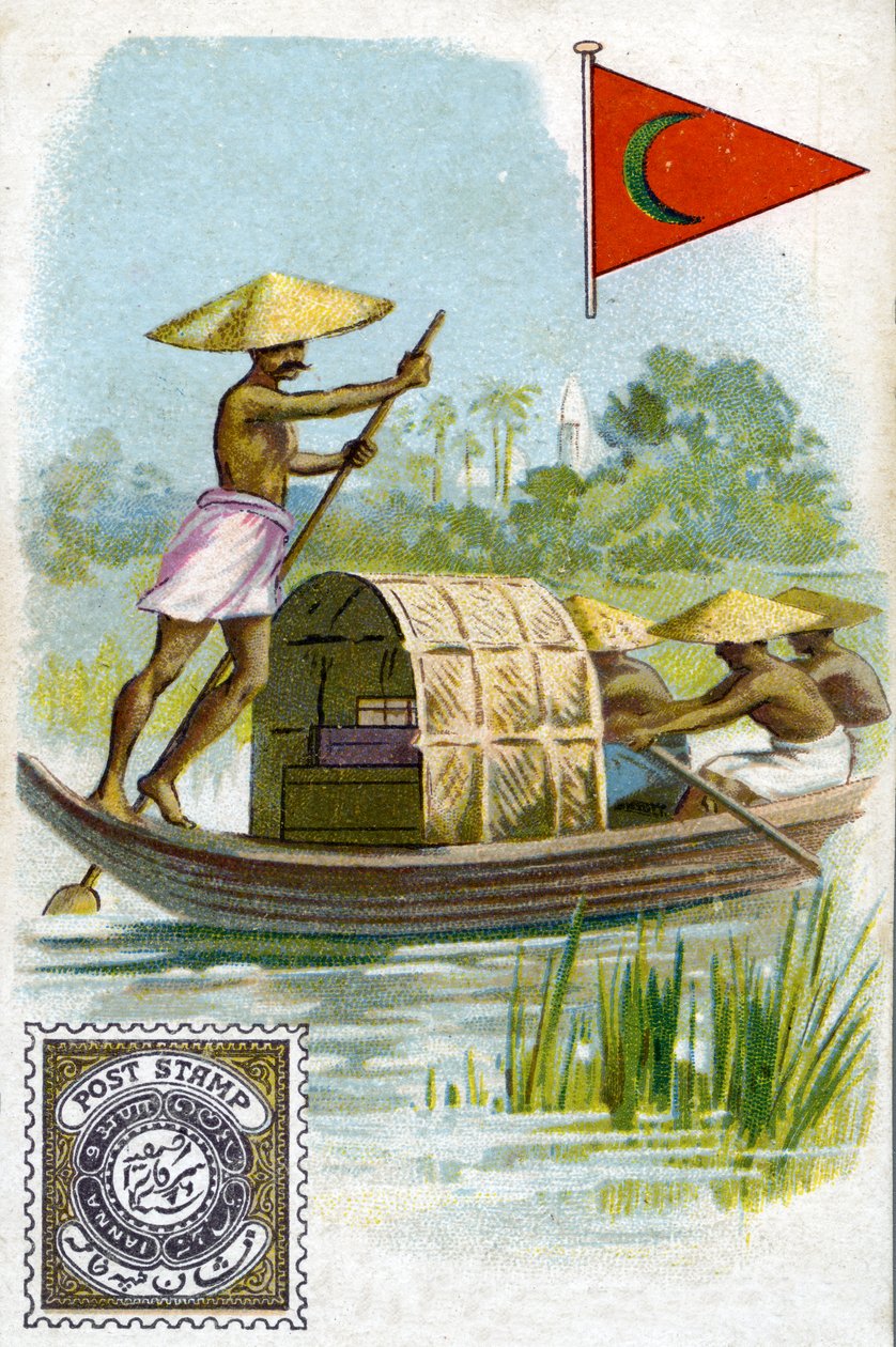 Um carteiro no planalto de Deccan da Índia, final do século XIX de French School