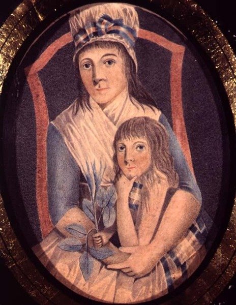 A Revolutionary Woman and her Son, c.1790 (aguarela sobre papel) de French School