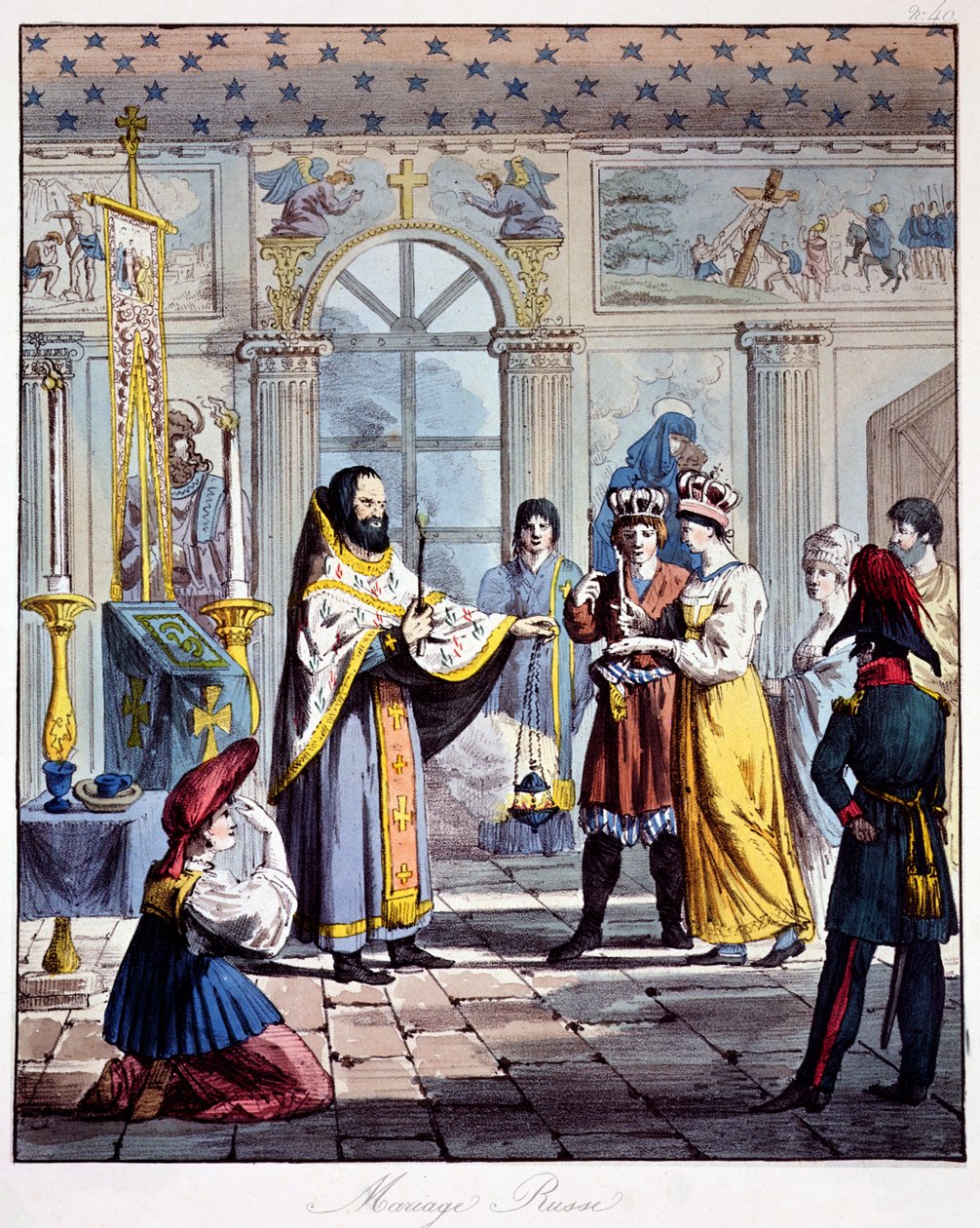 Um casamento ortodoxo russo no início do século XIX de French School
