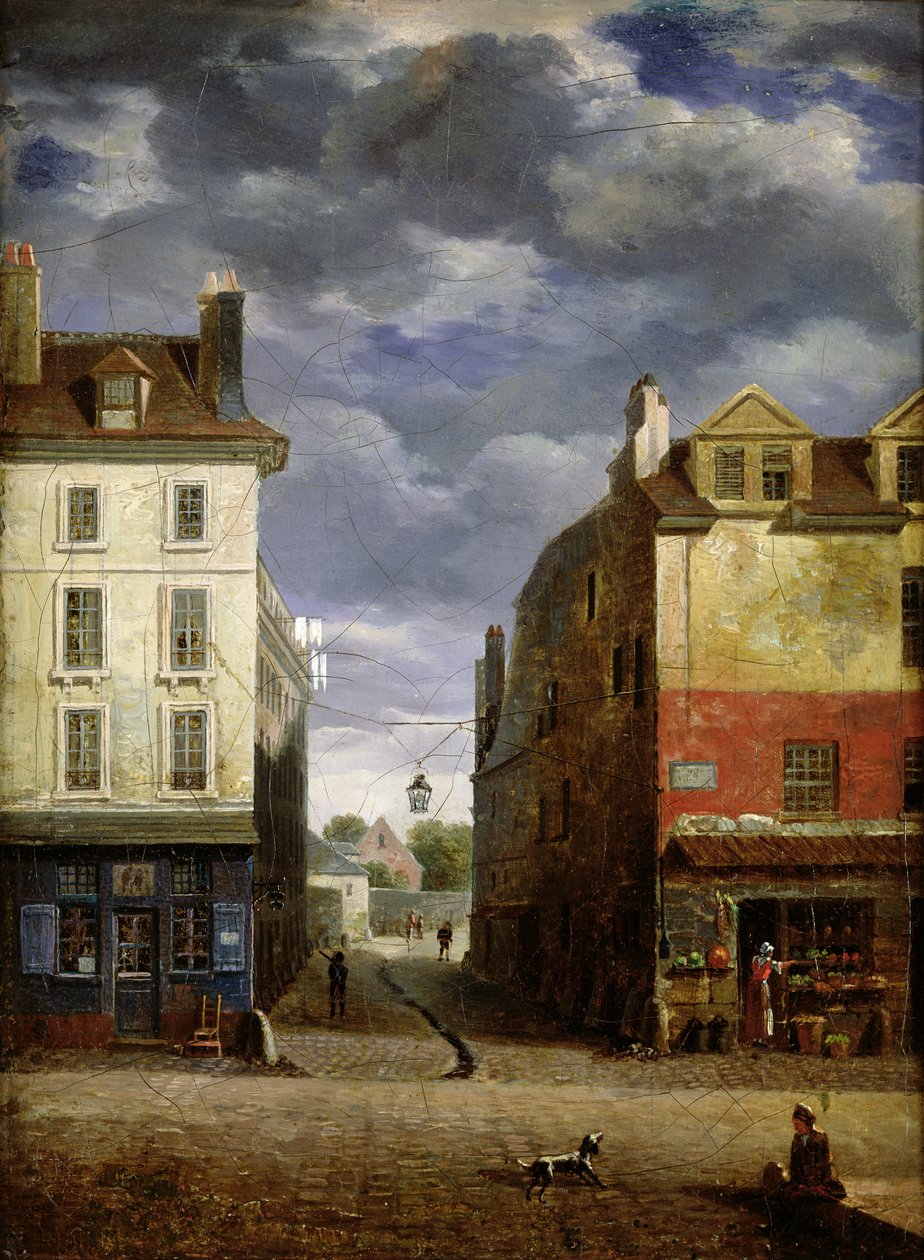 Uma rua na velha Paris de French School