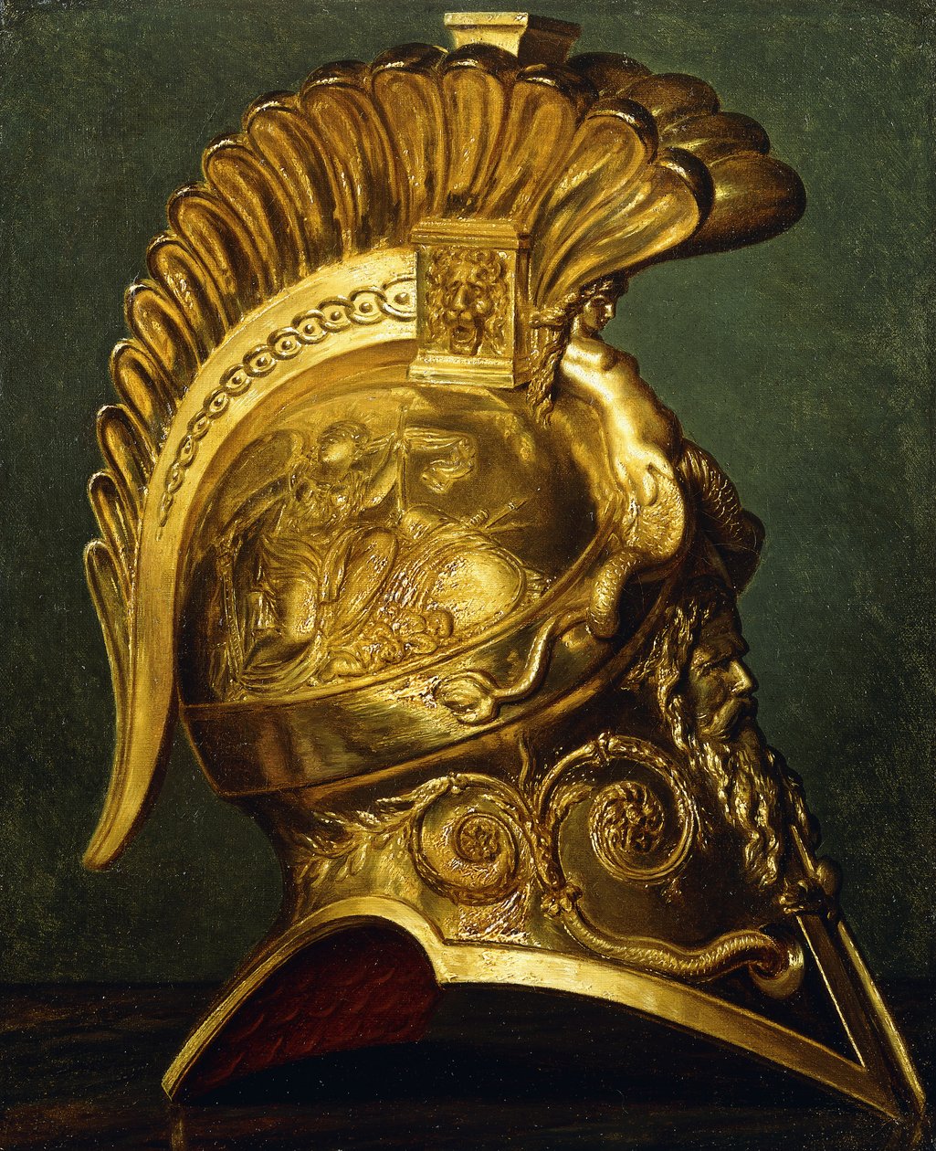 Um estudo para um capacete neoclássico, de French School