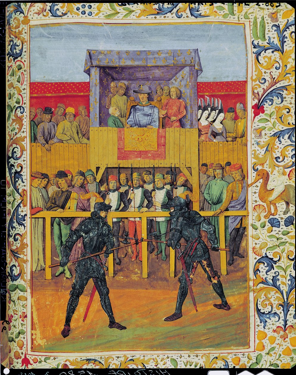 Um torneio de combate corpo-a-corpo, de Le Jouvencel por Jean de Bueil de French School