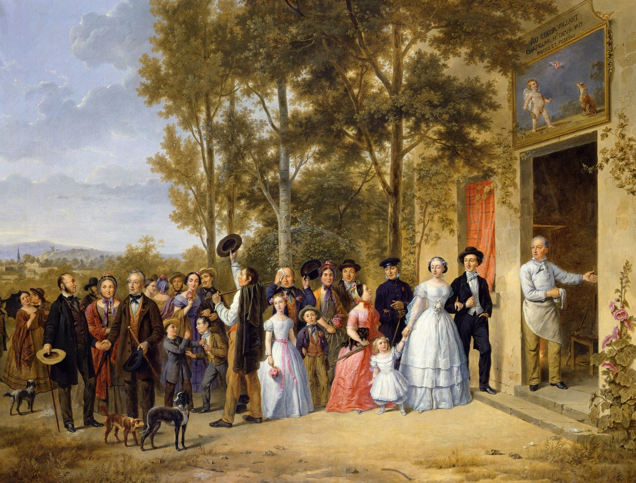 Um casamento no coração voador, Louveciennes, c.1850 de French School