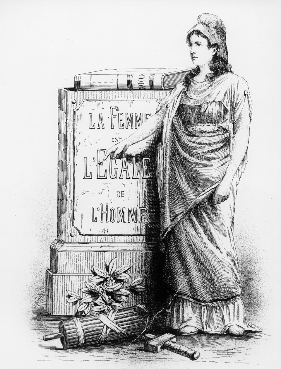 Uma mulher é igual a um homem, impresso pela Lemercier & Co., Paris, 1881 de French School
