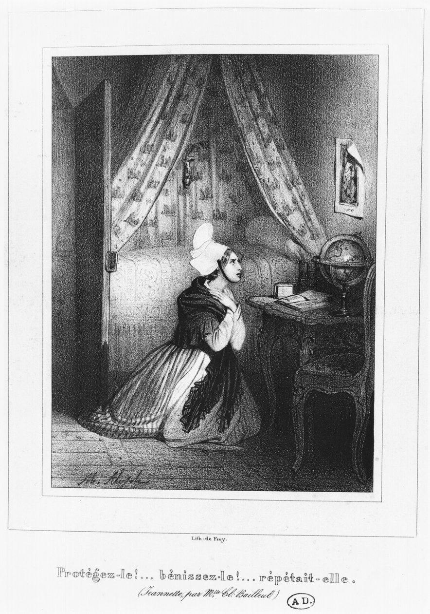 Uma jovem da Normandia, c.1830-40 de French School