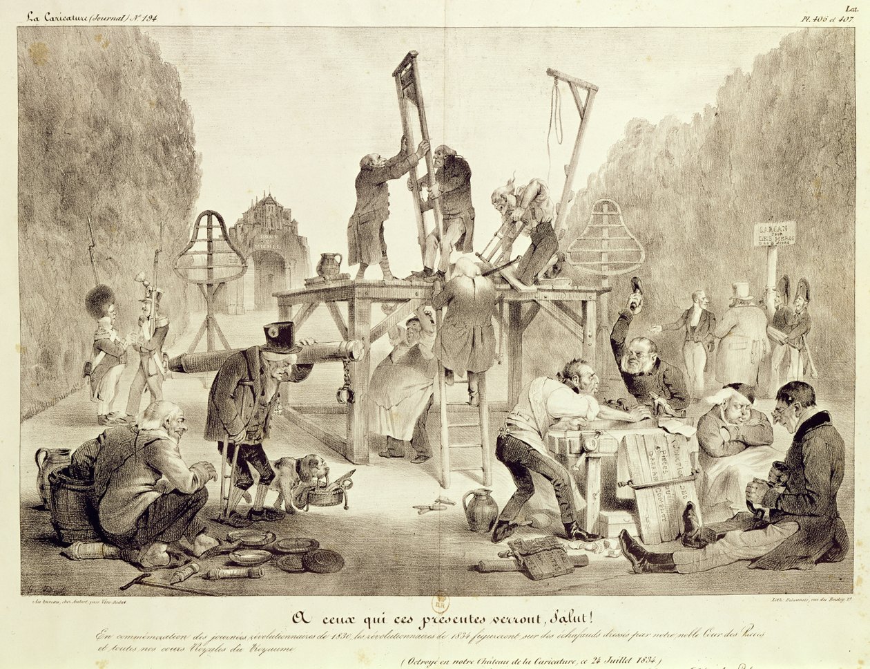 Àqueles que os apresentarão, hi !, placa 406 e 407, no.194, The Caricature, impressa por Delaunois de French School