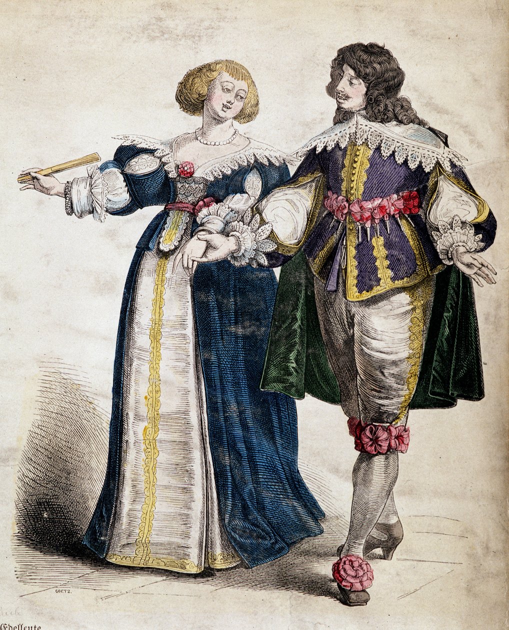 Um casal de nobres, sob Louis XIII de French School