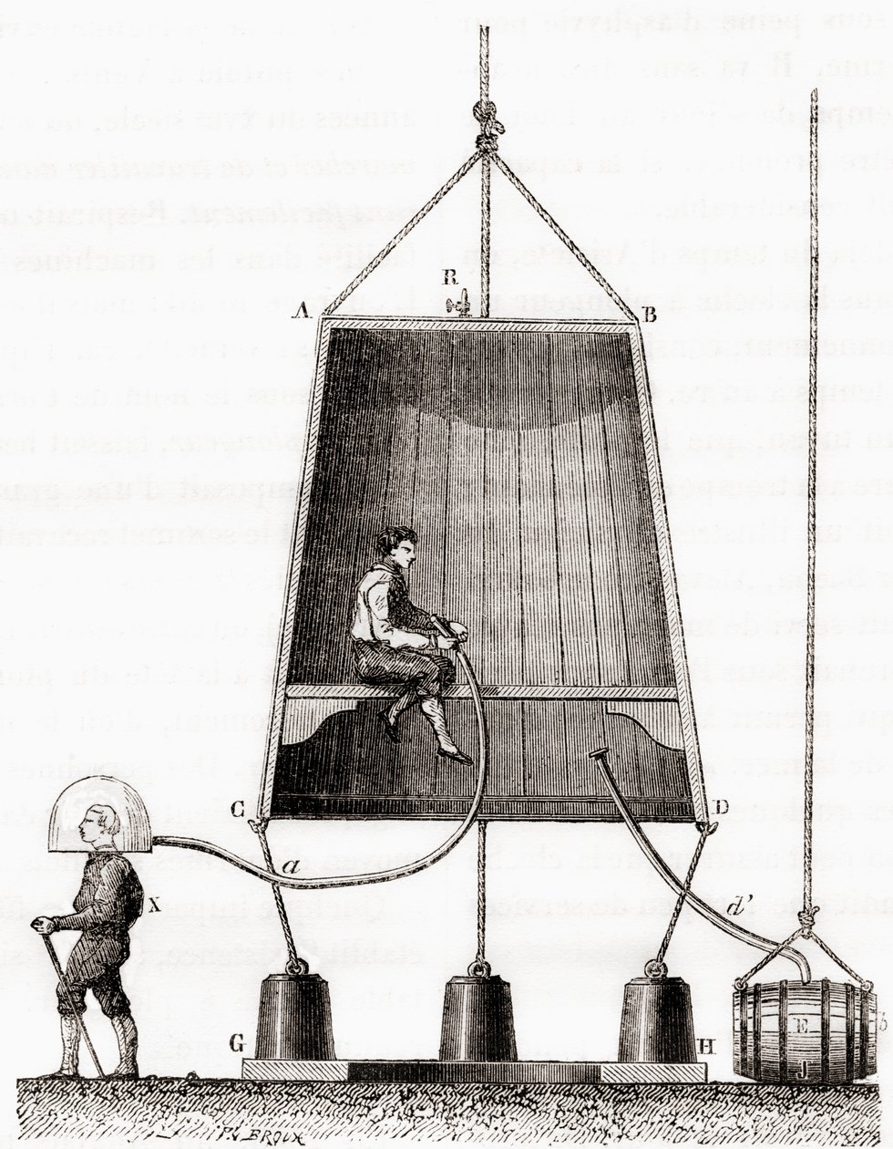 Um sino de mergulho construído pela Halley em 1691, de 
