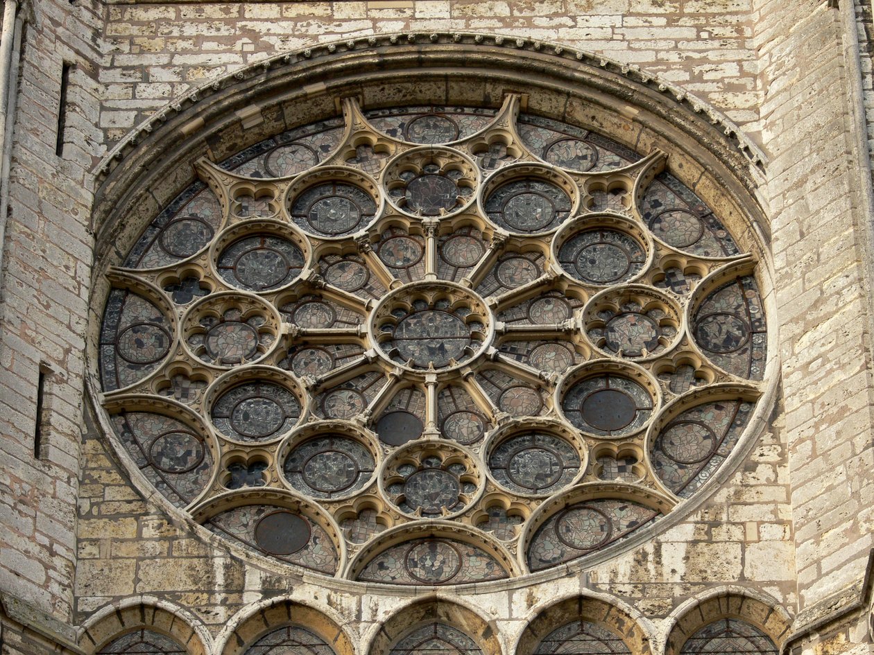 Vista exterior, de, a, sul, rosÈ janela de French School