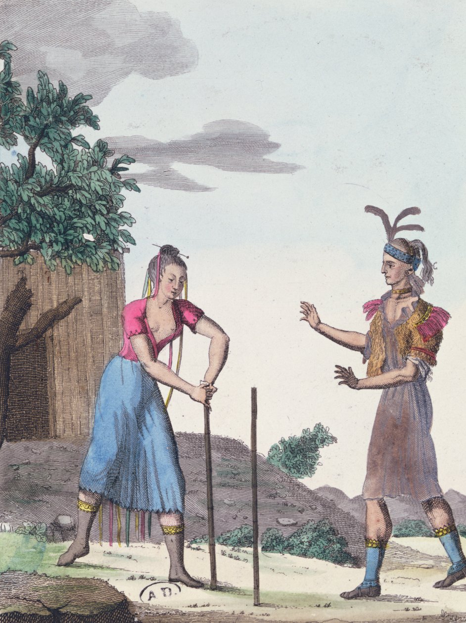 Uma cerimônia de casamento com os índios Creek, c.1811 de French School