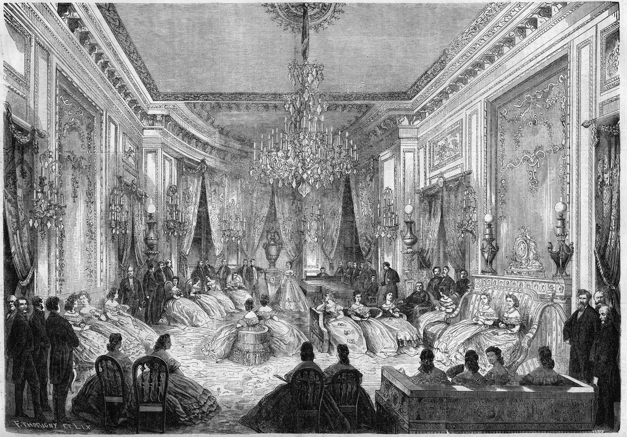 Uma noite musical organizada pela Princesa Mathilde Bonaparte (1820-1904) de French School
