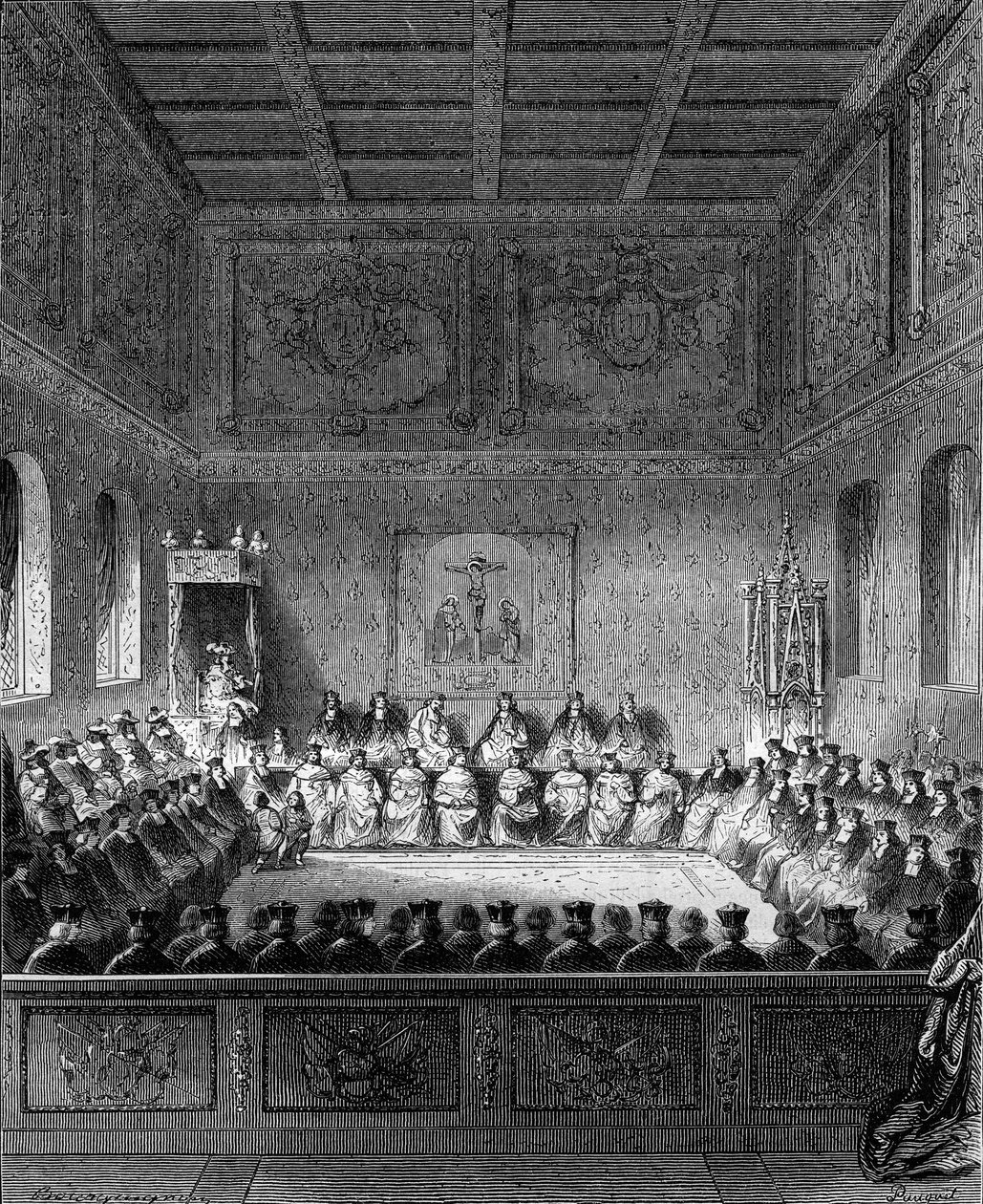Uma sessão no Parlamento da Bretanha, em 1613. de French School