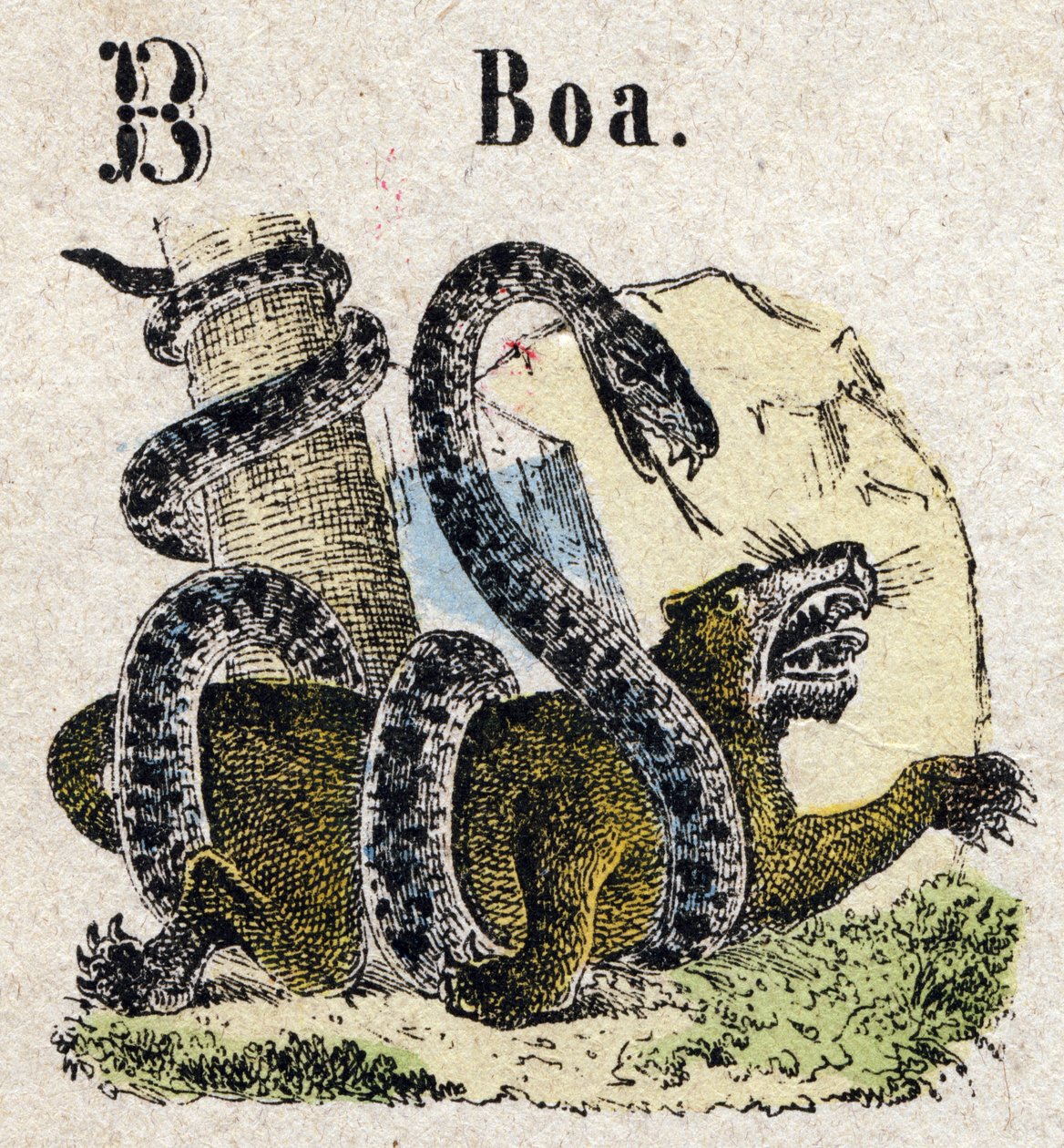 Abecedário. Carta B como Boa. Pequeno alfabeto enciclopédico, série popular. Imagem epinal, final do século XIX. de French School