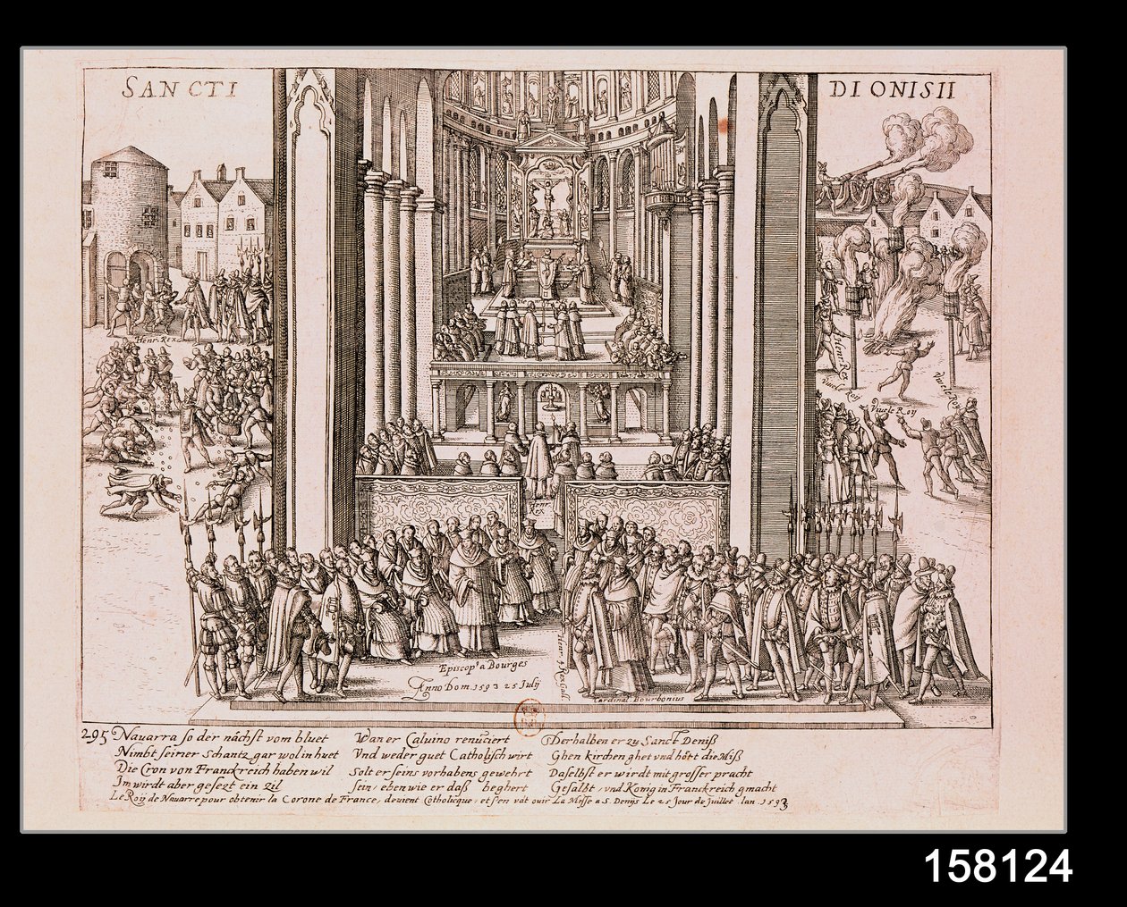 Abjuração de Henri IV (1553-1610) em St. Denis em 15 de julho de 1593 de French School