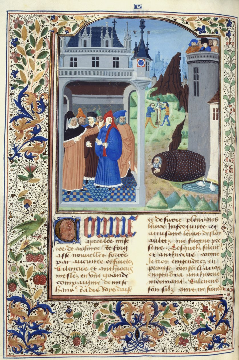 Adicionar. 11696, f.136v Boccaccio observando a tortura, de 