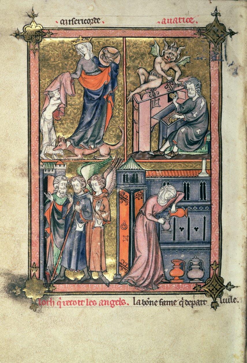 Adicione 54180 f.136b Misericórdia e Avareza, Lot e os Anjos; a Viúva e seu óleo, de 