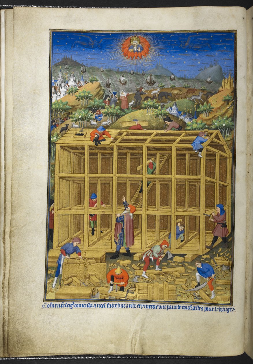 Adicionar Ms 18850 f.15v, The building of Noah