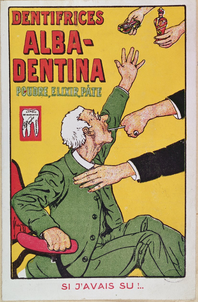 Anúncio para o creme dental Alba-Dentina, c.1900 de French School