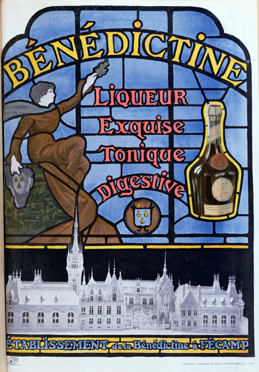 Propaganda do licor beneditino, início do século XX de French School