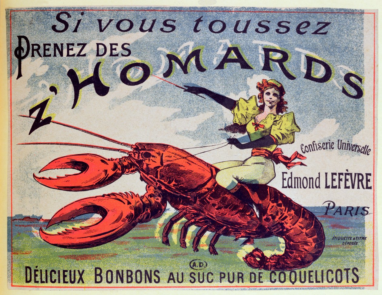 Anúncio para Cough Sweets ZHomards, final do século XIX de French School