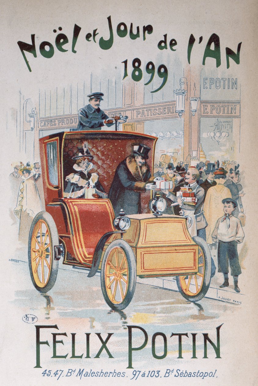 Propaganda para Felix Potin, Natal e Ano Novo 1899 de French School