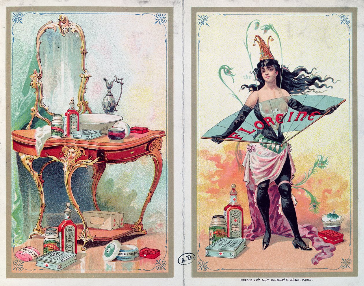 Propaganda para cosméticos Floreine, c.1900 de French School