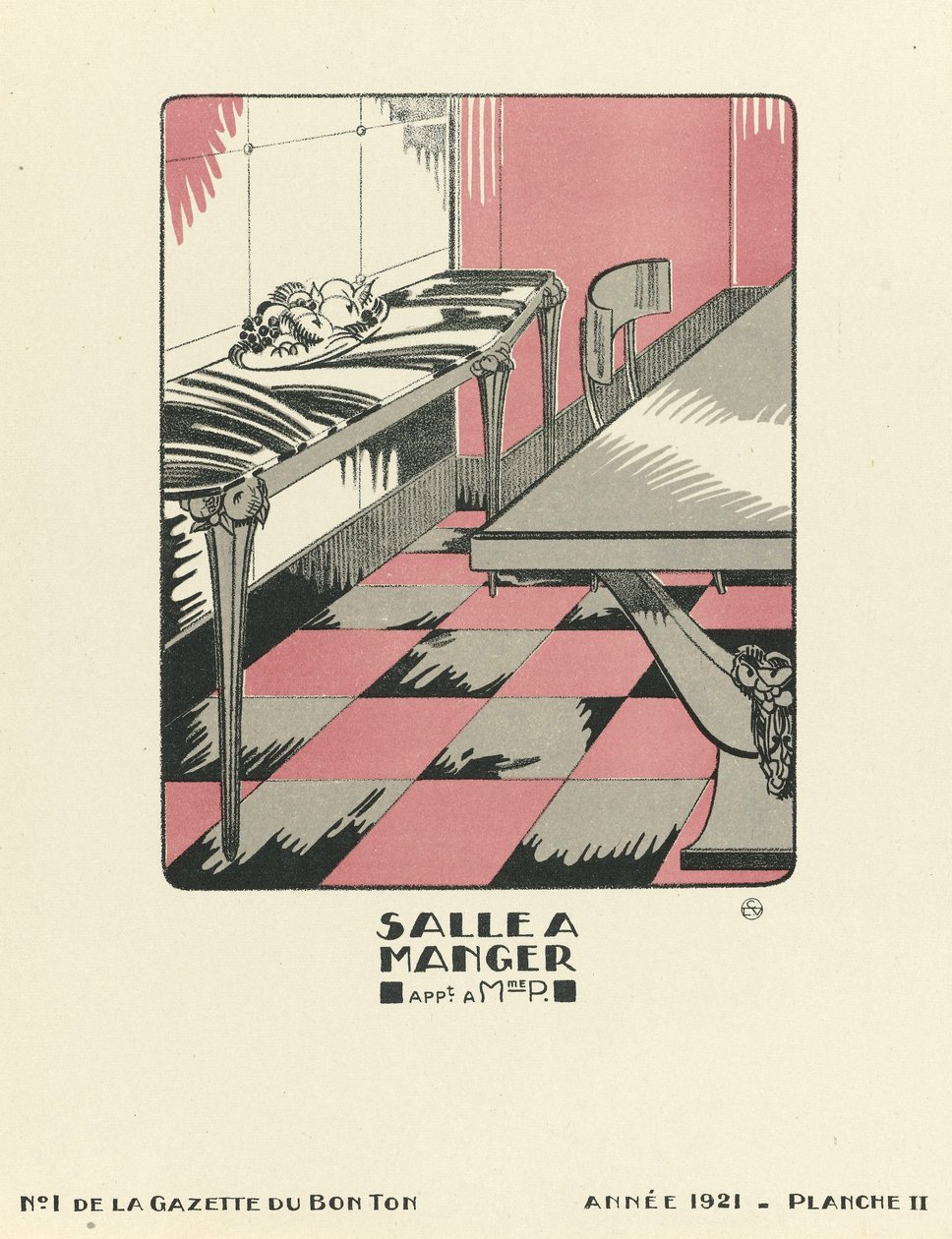 Anúncio para "Salle a Manger", pub.1921 (impressão pochoir) de French School