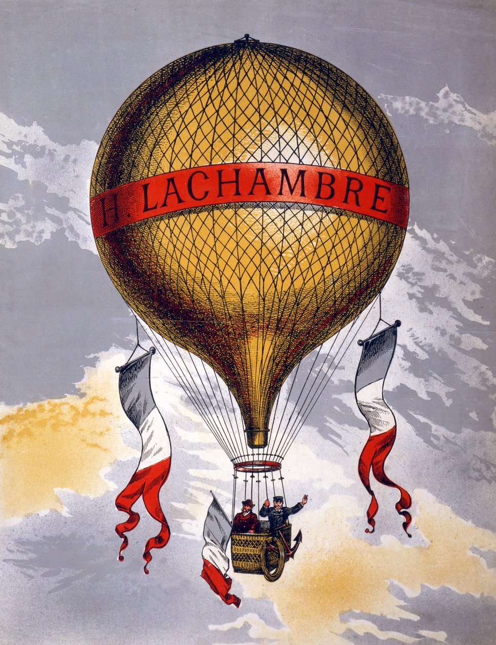 Anúncio para balões fabricados pela H. Lachambre, 1880-1900 de French School
