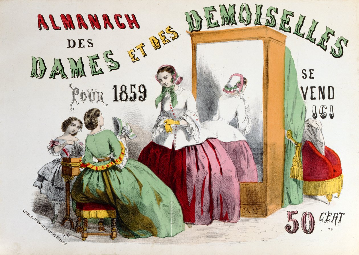O Almanaque das Senhoras e Donzelas gravadas por Charles Fernique, publicado em Paris, 1859 de French School