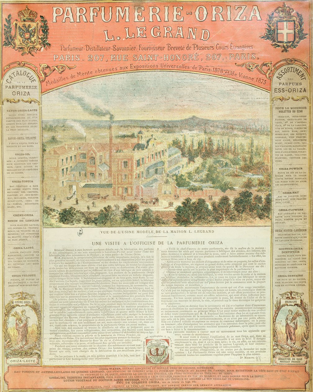 Anúncio para o Parfumerie Oriza L. Legrand, c.1884 de French School