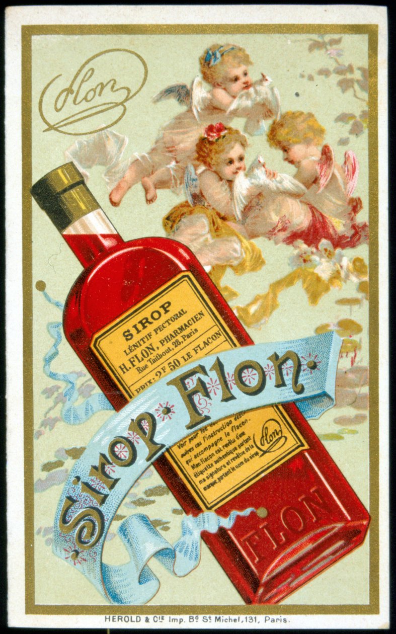 Cartão publicitário para "Syrup Flon". sd. Século XIX. de French School