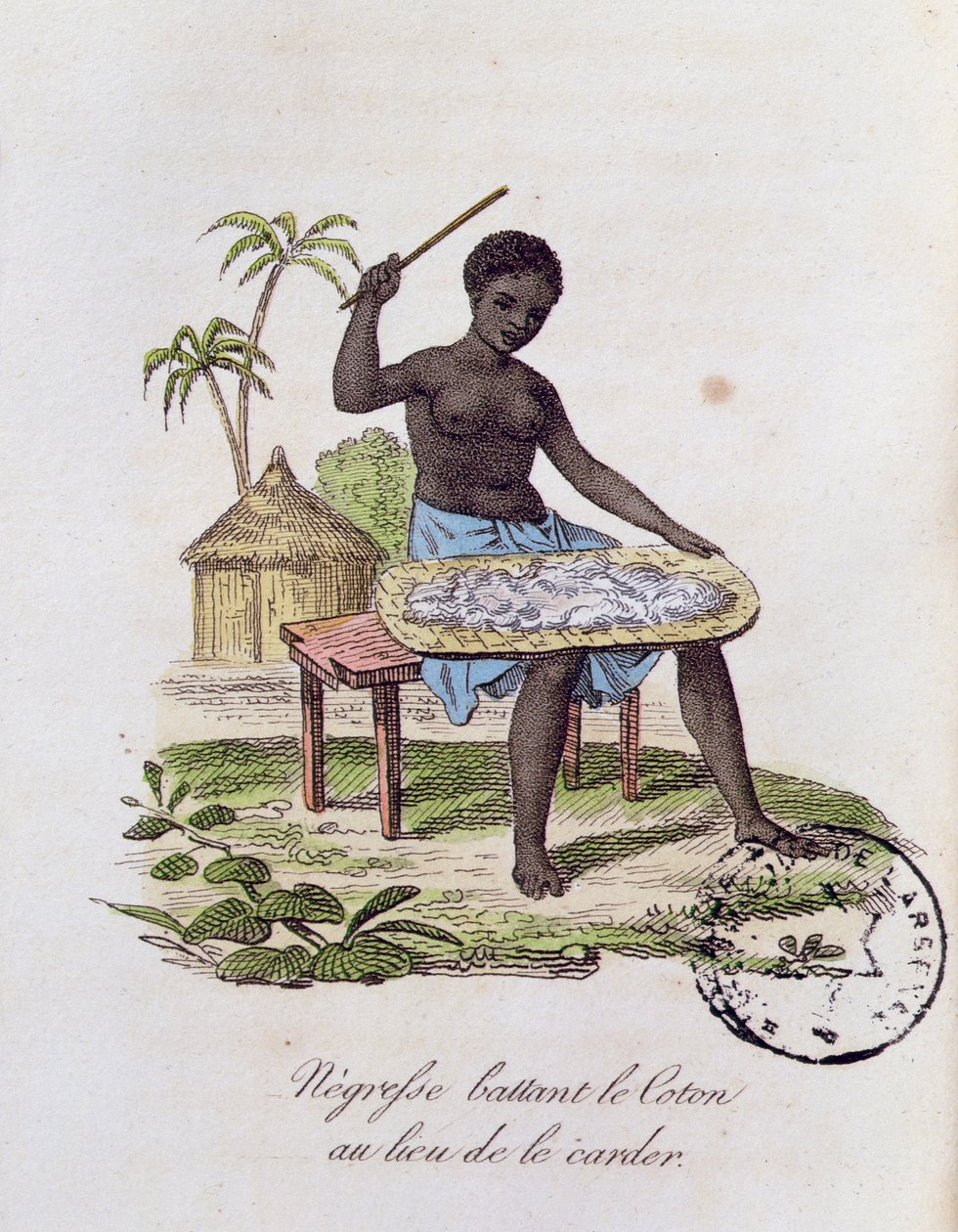 Mulher africana, batendo, algodão de French School