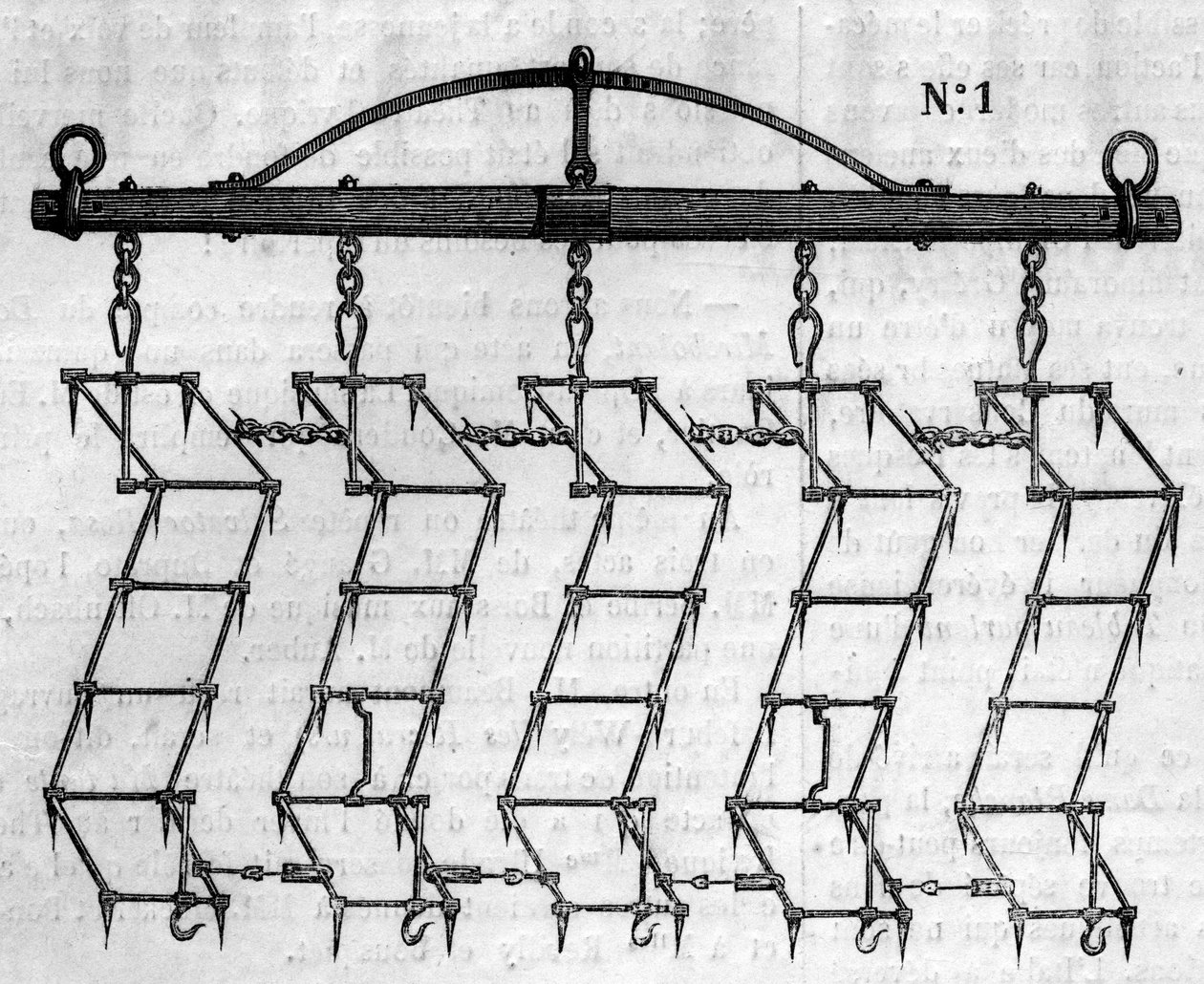Máquina agrícola: uma grade de artilharia de French School
