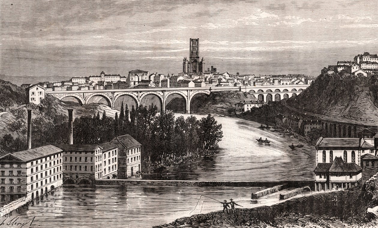 Albi - Languedoc-Roussillon-Midi-Pyrenee - gravura em "La France illustree: geographie, histoire, administration statistique" de V.A. Malt-Brown. 1884 de French School