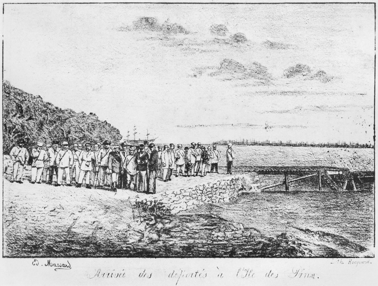 Álbum da Ilha dos Pinheiros, chegada dos deportados, 1877 de French School