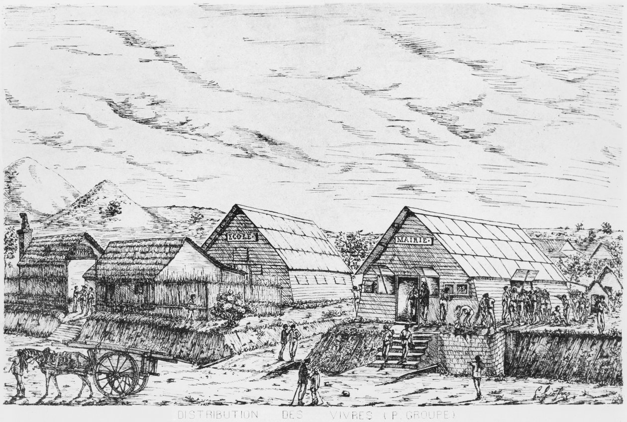 Álbum da Ilha dos Pinheiros, Distribuição de suprimentos, 1878-79 de French School