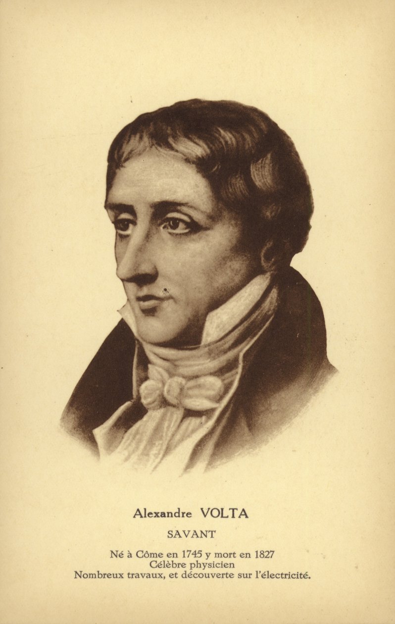 Alessandro Volta (1745-1827), físico italiano (litografia) de French School