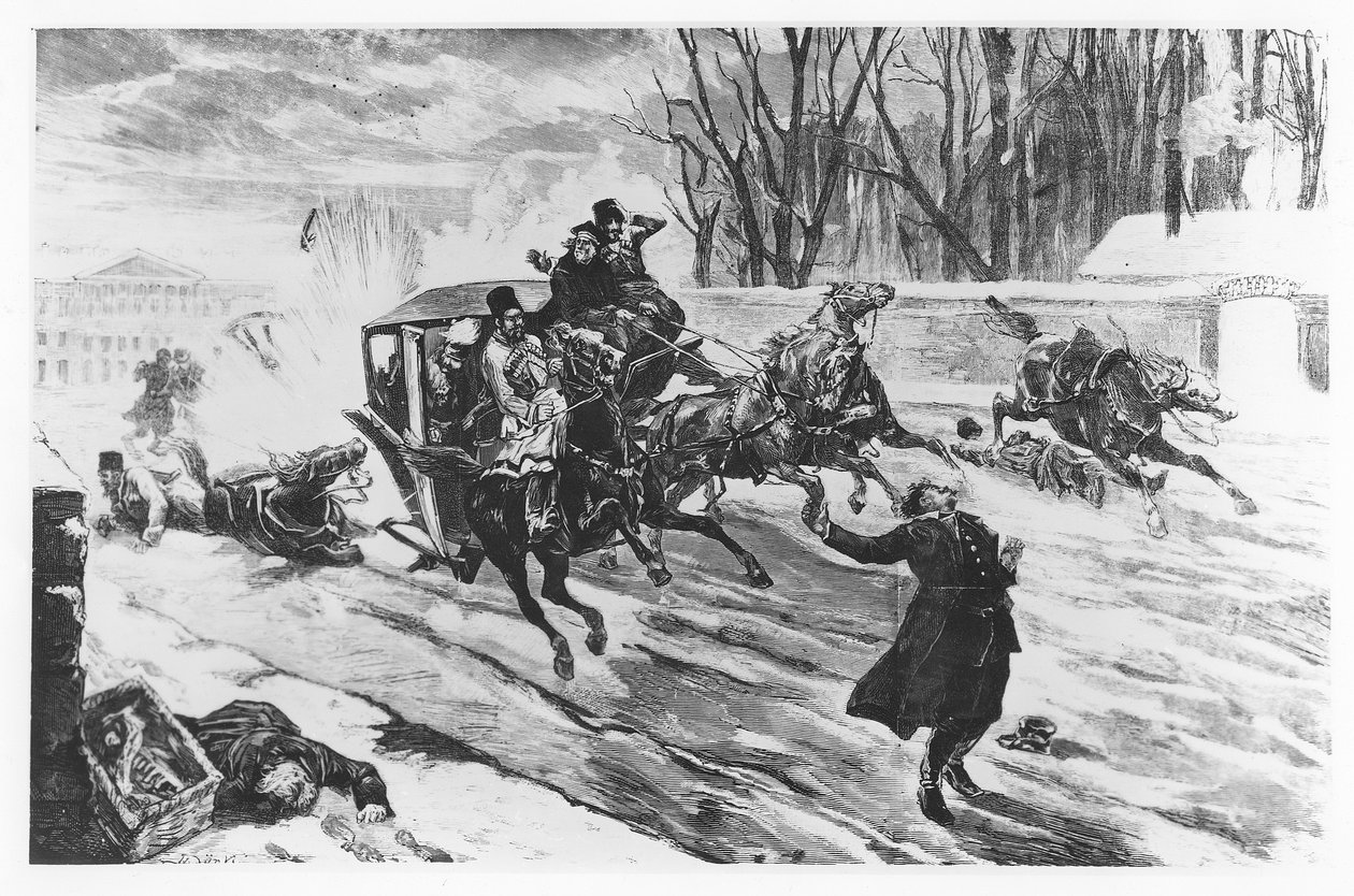 Alexandre II assassinado em São Petersburgo, 13 de março de 1881 de French School