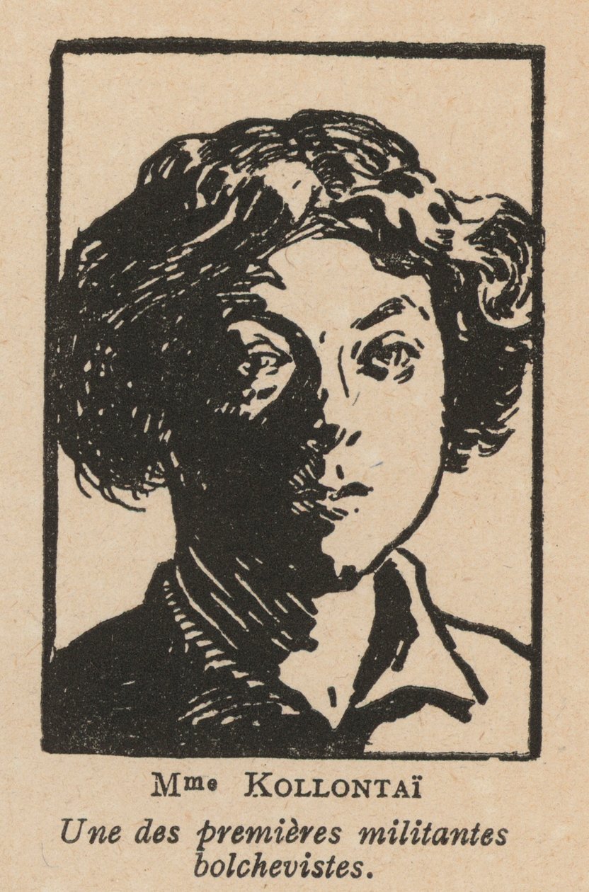 Alexandra Kollontai, revolucionária marxista russa e diplomata (litografia) de French School