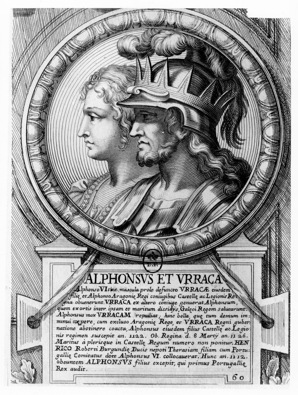 Alfonso I, o Batalhador, e Urraca (gravura) de French School