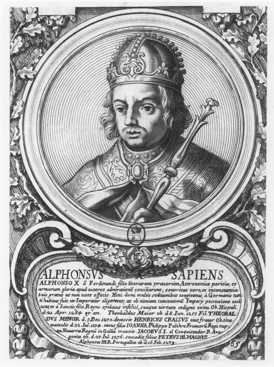 Alfonso X, o Sábio (gravura) de French School