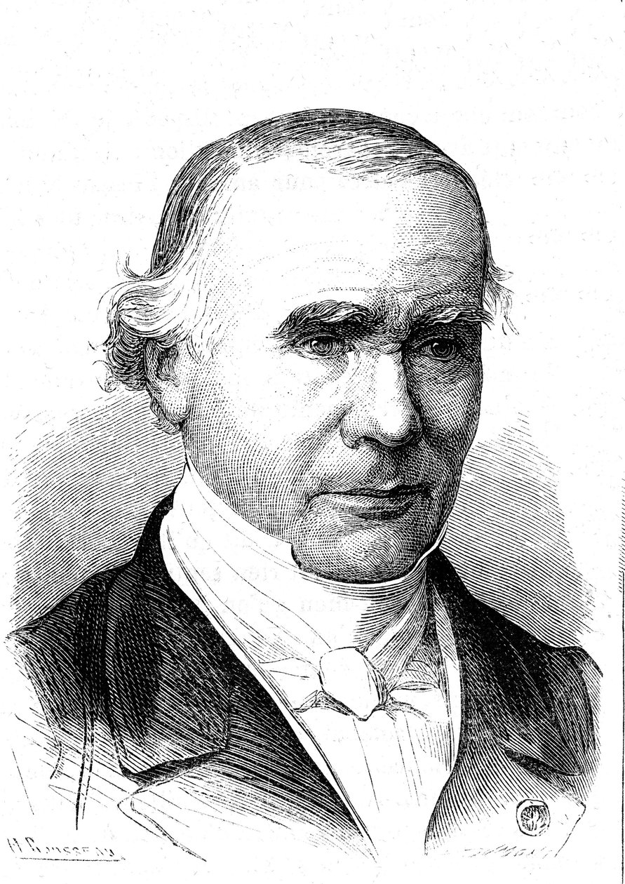Alfred VELPEUR (1795-1867), anatomista e cirurgião francês, inventor da banda de Velpeau. Gravura de 1867 de French School