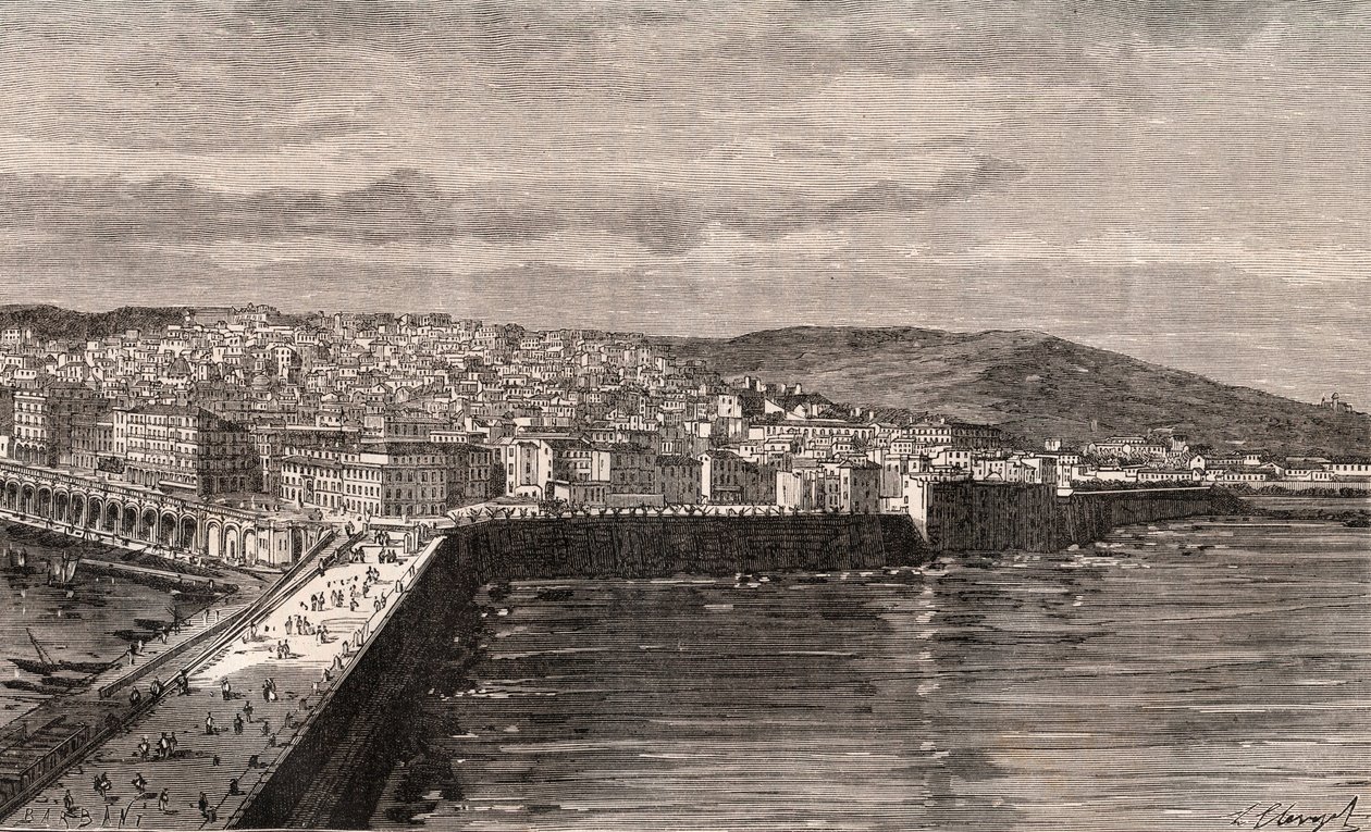 Argel - Argel - Argélia - gravura em “La France ilustre: geografia, história, administração estatística” de VA Malt-Brown. 1884 de French School
