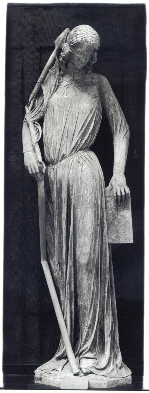 Figura alegórica da Sinagoga, do portal do transepto sul da catedral, c.1230 (ver também 105620) de French School