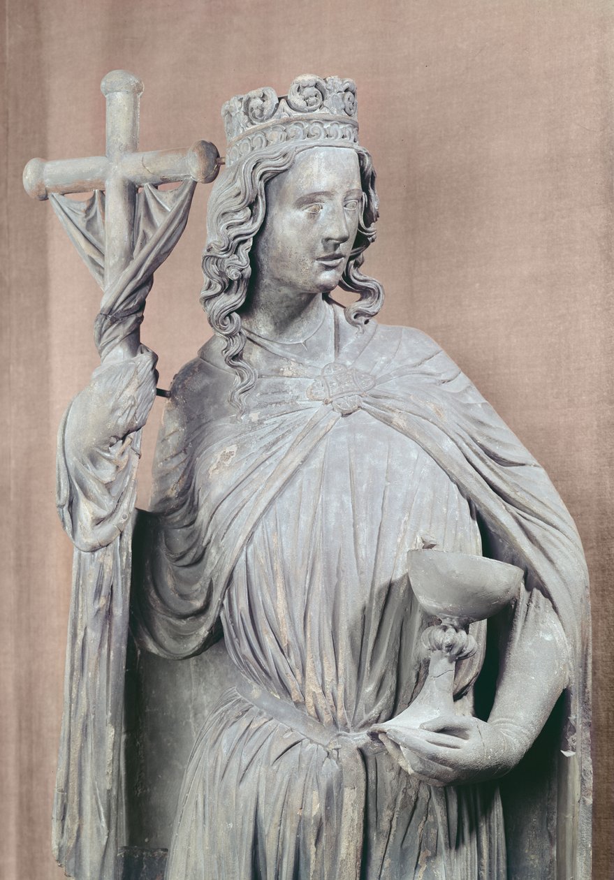 Figura alegórica da igreja segurando um cálice e o labarum, c.1230 (detalhe) de French School