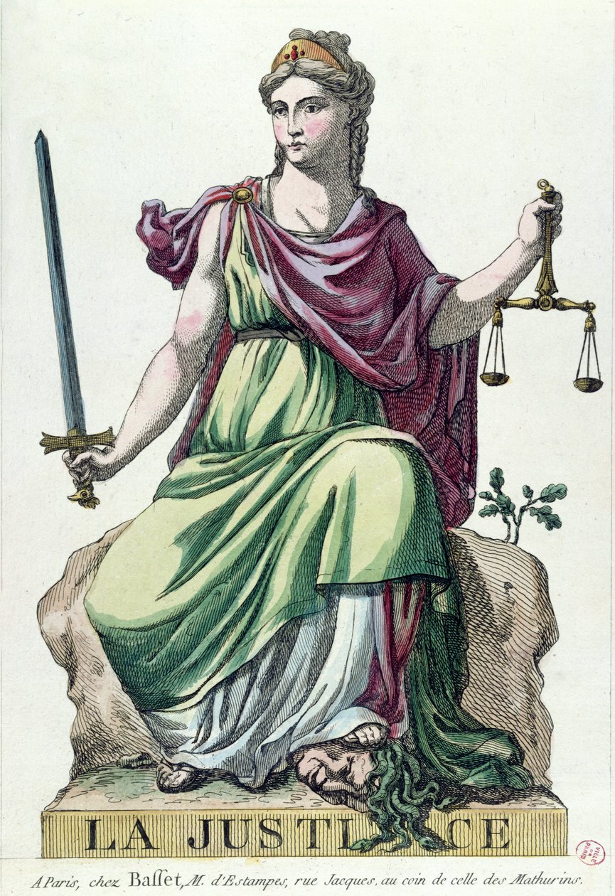 Alegoria da Justiça, publicado por Baffet, 1792 de French School