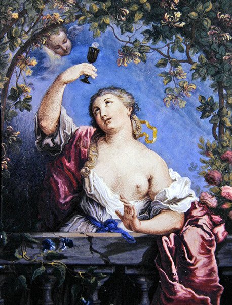 Alegoria da Virtude (gouache on vellum) de French School