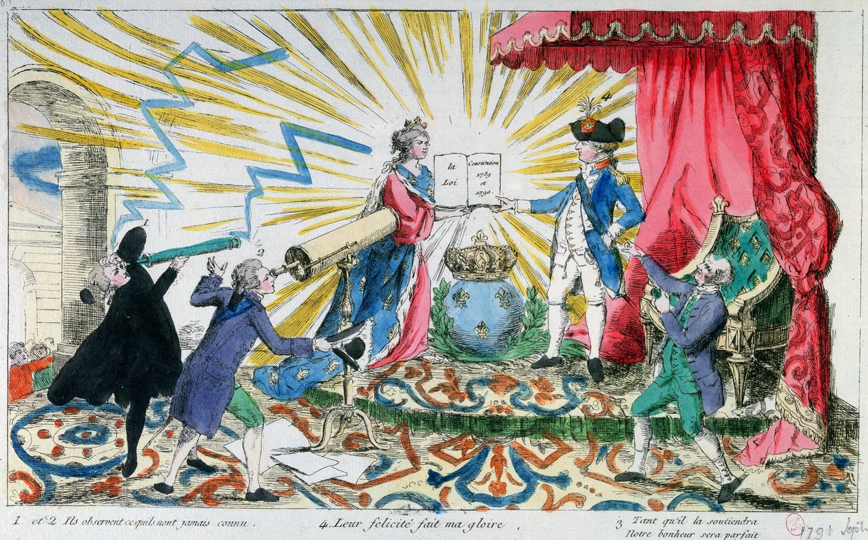 Alegoria da Aceitação da Constituição pelo Rei Luís XVI (1754-93), 1791 de French School