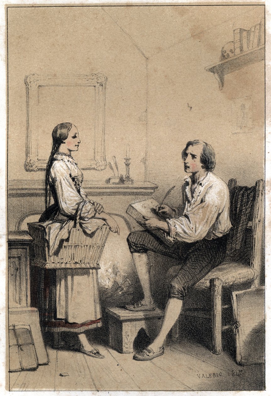 Alois Senefelder (ou Aloysius ou Aloys) ou Johann Nepomuk Franz Aloys (1771-1834), poeta e gravador checo, permanece sem uma folha de papel num momento de raiva e desespero que o levou a atirar tudo para as chamas, escreveu a nota da lavandaria de French School