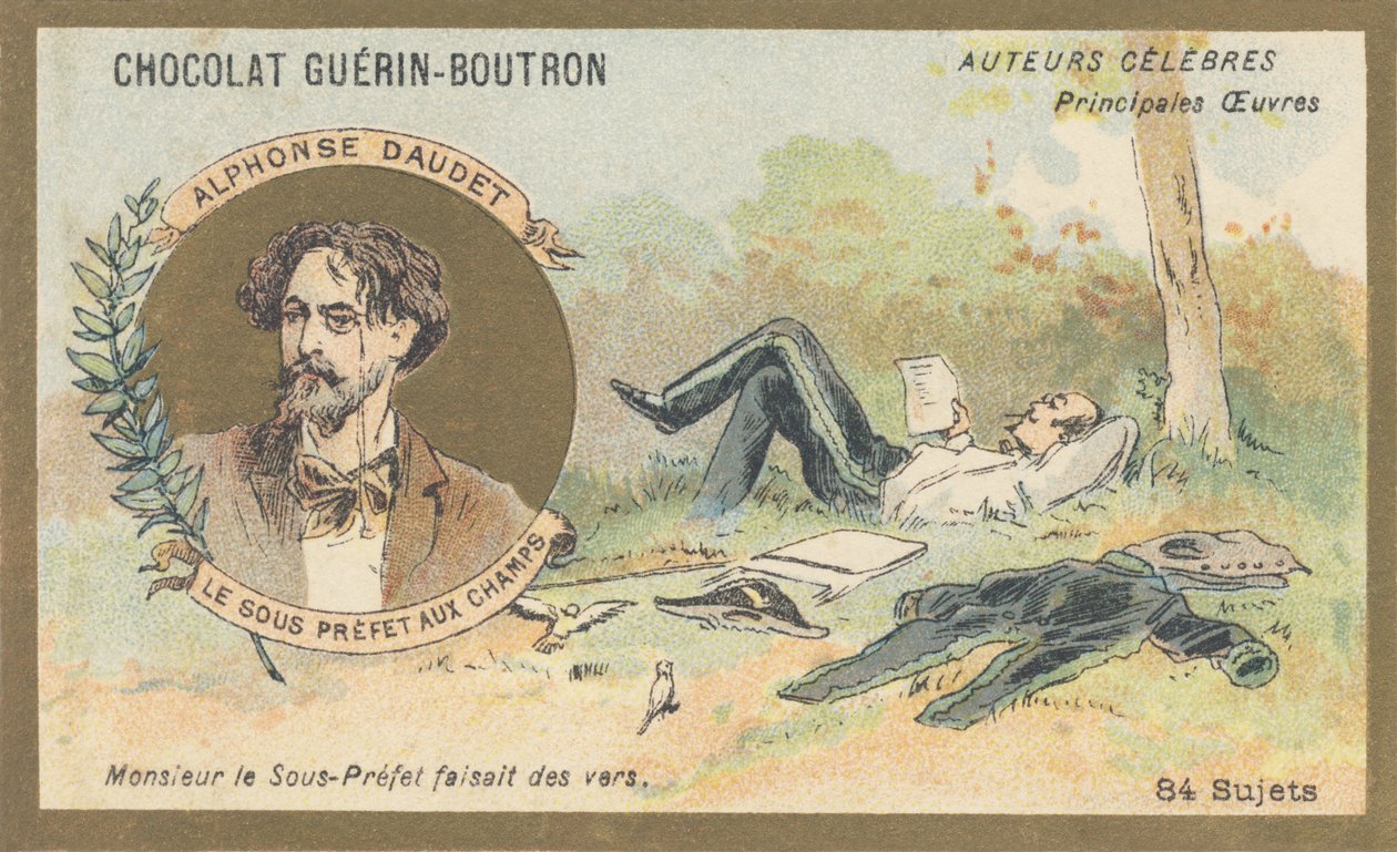Alphonse Daudet (1840-1897), escritor e dramaturgo francês, autor de "Le sous-prefet aux champs", balada em prosa (1866) de French School